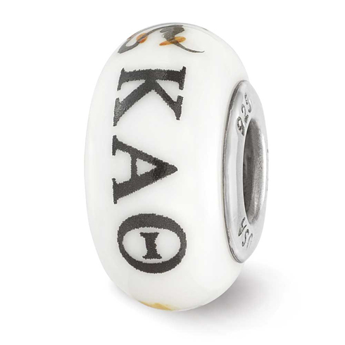 Sterling Silver Reflections Hand Painted Kappa Alpha Theta Glass Bead