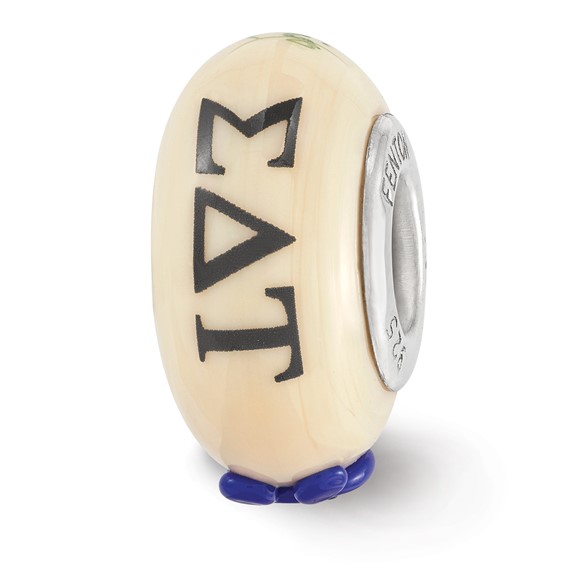 Sterling Silver Reflections Hand Painted Sigma Delta Tau Glass Bead