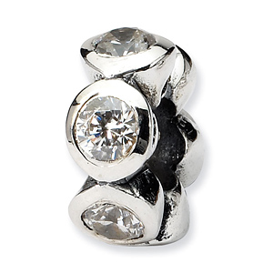 Sterling Silver Reflections Six CZ Bead