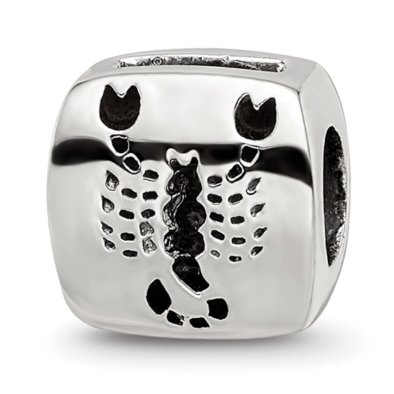 Sterling Silver Reflections Scorpio Zodiac Antiqued Bead