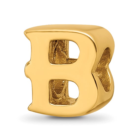 Sterling Silver Gold-plated Reflections Letter B Bead
