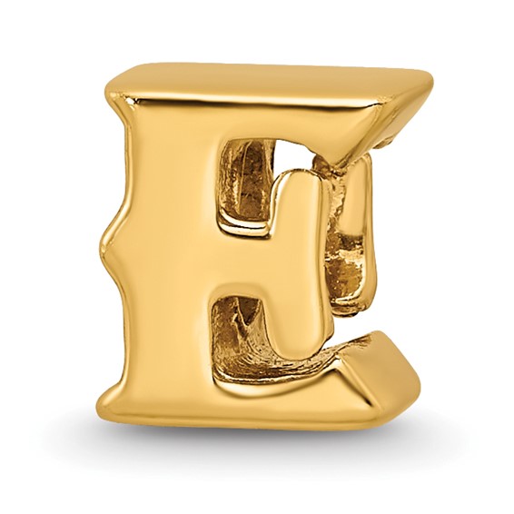 Sterling Silver Gold-plated Reflections Letter E Bead