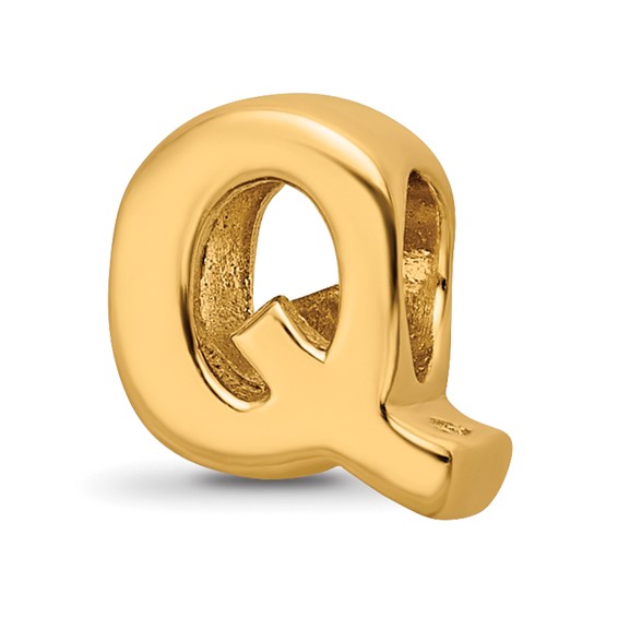Sterling Silver Gold-plated Reflections Letter Q Bead