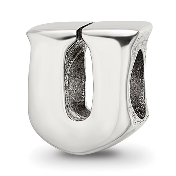 Sterling Silver Reflections Letter U Bead