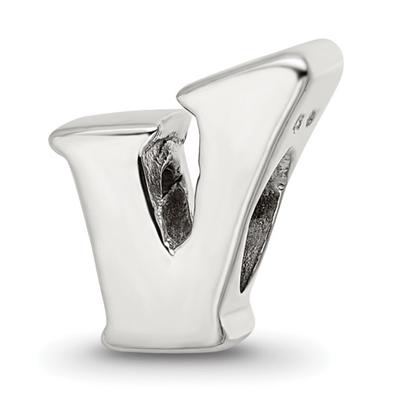 Sterling Silver Reflections Letter V Bead