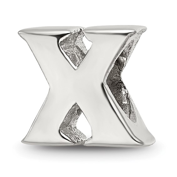 Sterling Silver Reflections Letter X Bead