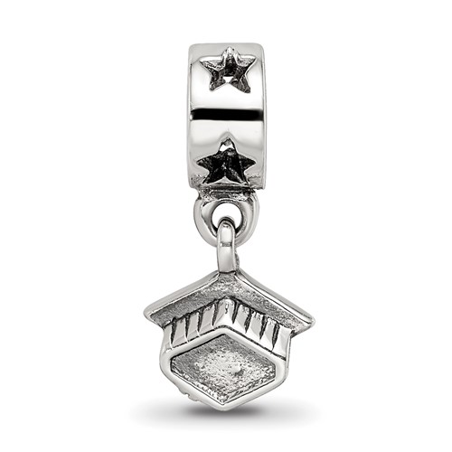 Sterling Silver Reflections Graduation Cap Dangle Bead