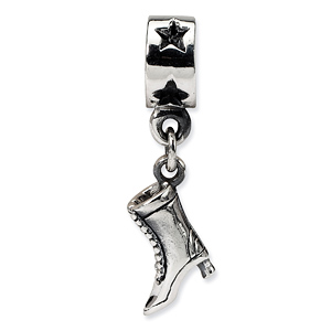 Sterling Silver Reflections High Heel Boot Dangle Bead