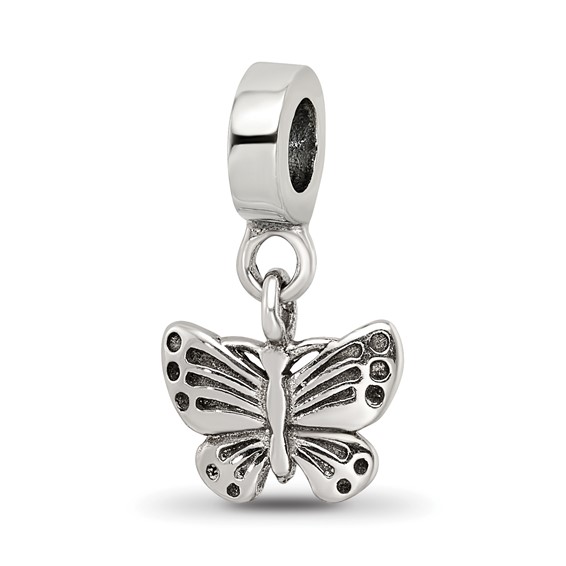 Sterling Silver Reflections Spotted Butterfly Dangle Bead