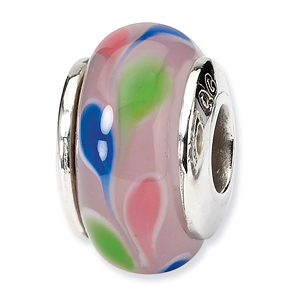 Sterling Silver Reflections Multi-colored Balloons Glass Bead