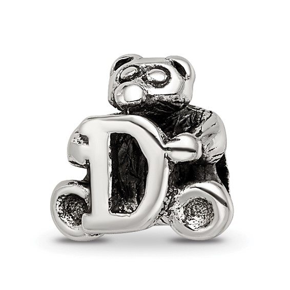 Sterling Silver Reflections Kids Letter D Bead