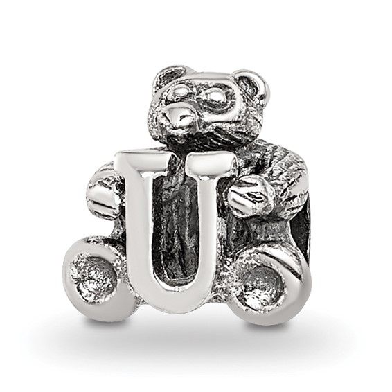 Sterling Silver Reflections Kids Letter U Bead