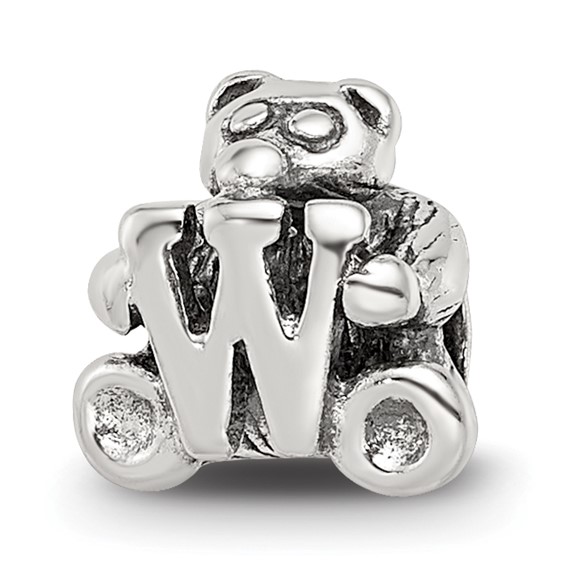 Sterling Silver Reflections Kids Letter W Bead