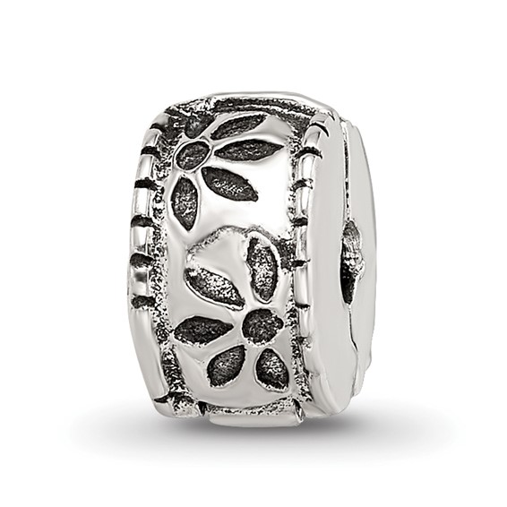 Sterling Silver Reflections Kids Floral Hinged Clip Bead