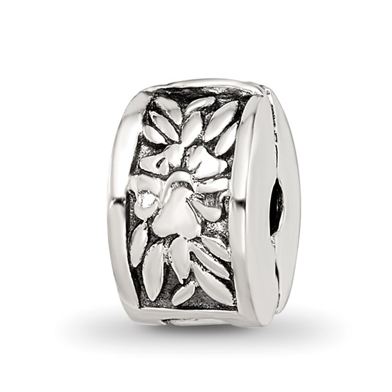 Sterling Silver Reflections Kids Floral Box Clip Bead