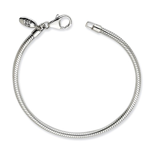 11in Sterling Silver Lobster Clasp Bead Anklet