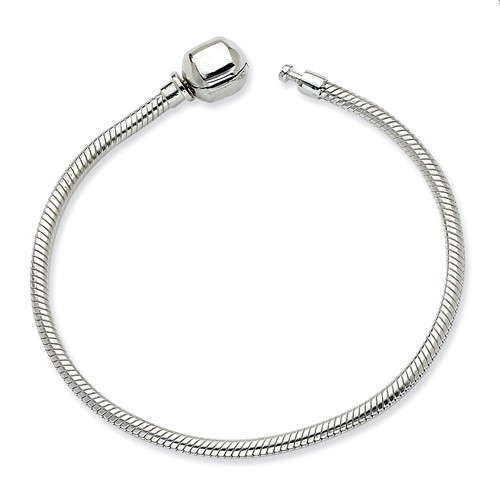 Sterling Silver 7.5in Hinged Clasp Reflection Bead Bracelet