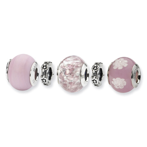 Sterling Silver Reflections Powder Puff Boxed Bead Set