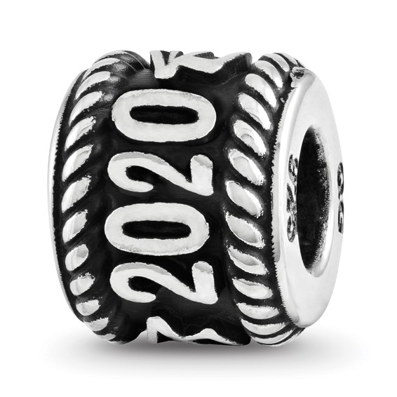 Sterling Silver Reflections Name Bead Rope Edge and Graduation Cap