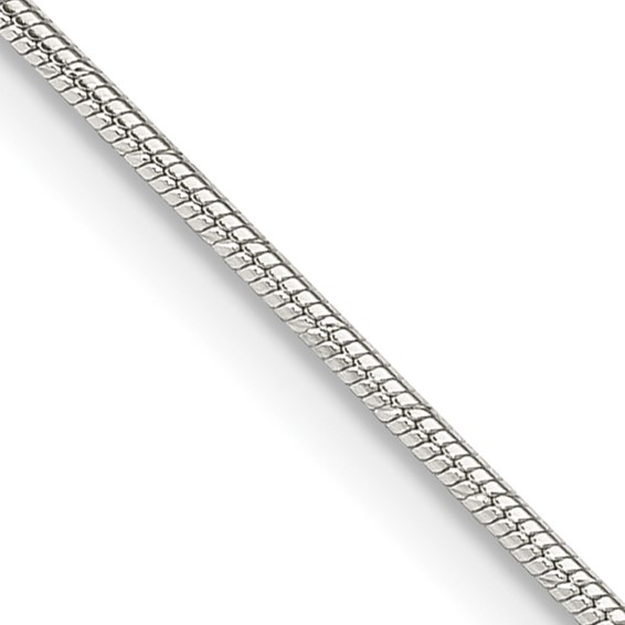 Sterling Silver 7in Diamond-cut Snake Bracelet 1.2mm
