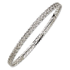 Sterling Silver Stackable Expressions Hearts Slip-on Bangle 4.5mm