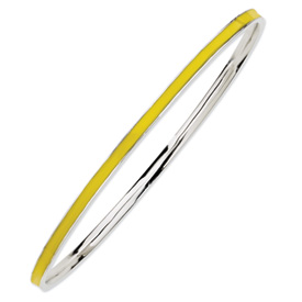 Sterling Silver Stackable Expressions Yellow Enamel Bangle
