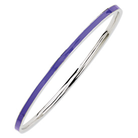 Sterling Silver Stackable Purple Slip-On Enamel Bangle