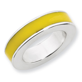 Sterling Silver Stackable Expressions Yellow Enamel Pendant