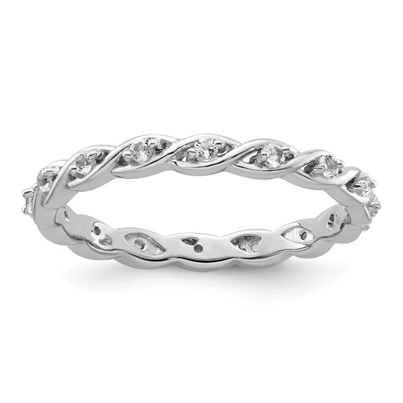 Sterling Silver 1/3 ct White Topaz Eternity Ring