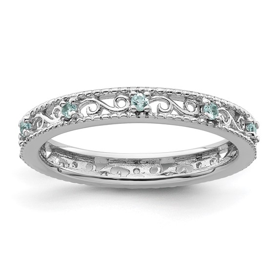 Sterling Silver 1/5 ct Blue Topaz Eternity Ring