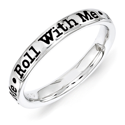 Sterling Silver Stackable Roll With Me Ring