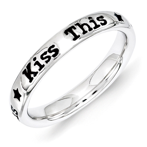Sterling Silver Stackable Kiss This Ring