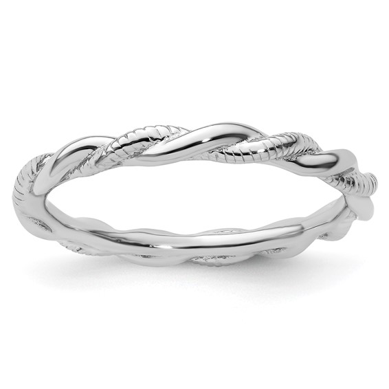 Sterling Silver Stackable Twist Ring