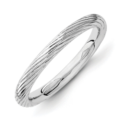 Sterling Silver Stackable Ring with Ridges
