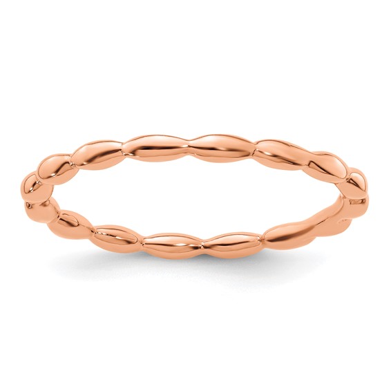 18kt Rose Gold-Plated Sterling Silver Rice Bead Ring
