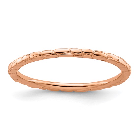 18kt Rose Gold-plated Sterling Silver Stackable Twist Ring
