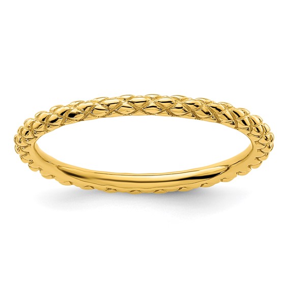 Gold-plated Sterling Silver Stackable Criss-cross Ring
