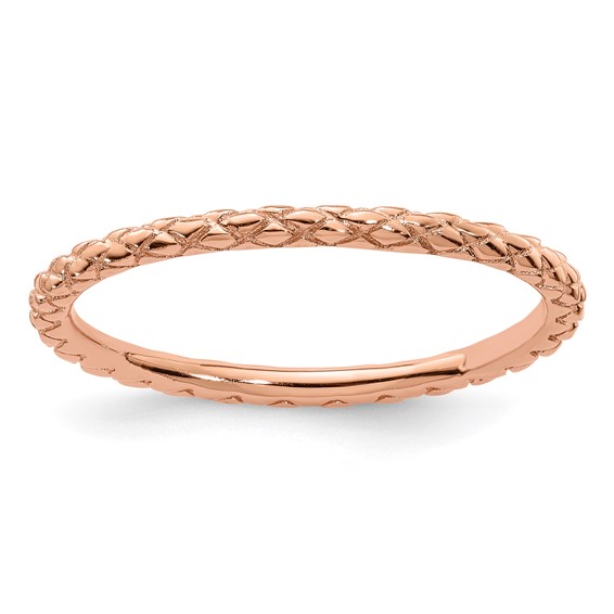 18kt Pink Gold-plated Sterling Silver Stackable Criss-cross Ring