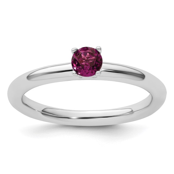 Sterling Silver Stackable Expressions Rhodolite Garnet Solitaire Ring