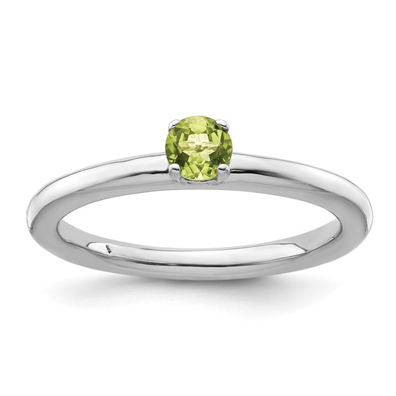 Sterling Silver Stackable Expressions Peridot Solitaire Ring