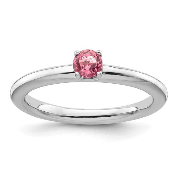 Sterling Silver Stackable Expressions 3/10 ct Pink Tourmaline Ring