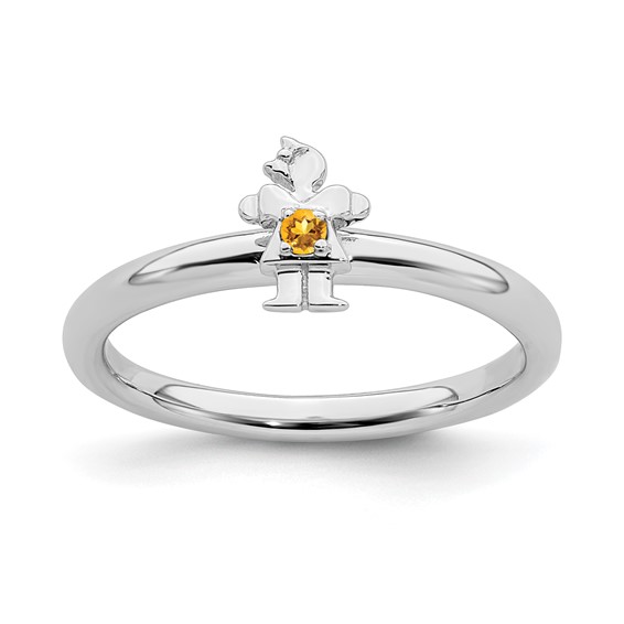 Sterling Silver Stackable Expressions Citrine Girl Ring