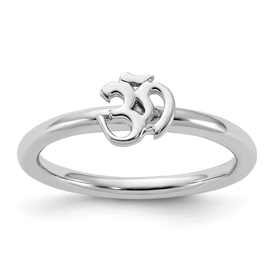 Sterling Silver Stackable Expressions Ohm Ring