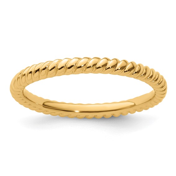 Gold-plated Sterling Silver Stackable 2.25mm Twisted Ring