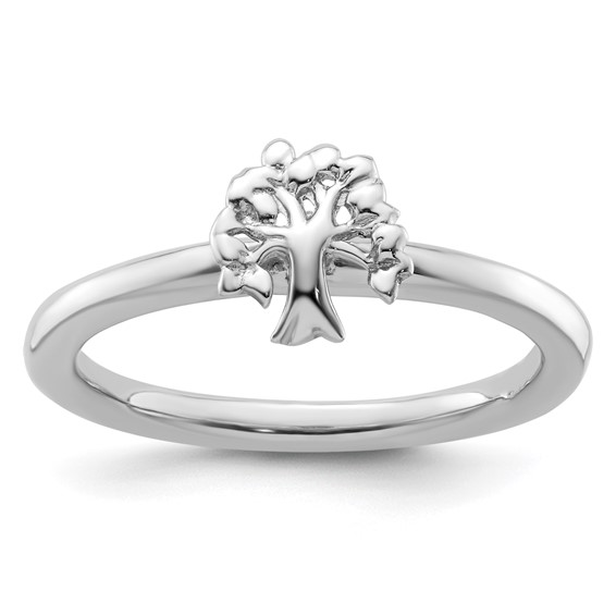 Sterling Silver Stackable Expressions Tree Ring