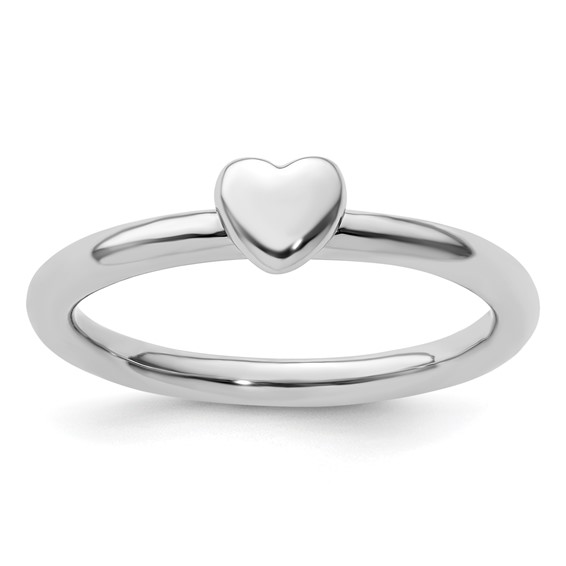 Sterling Silver Stackable Expressions Puffed Heart Ring
