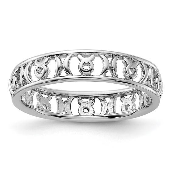 Sterling Silver Stackable Expressions Taurus Zodiac Ring