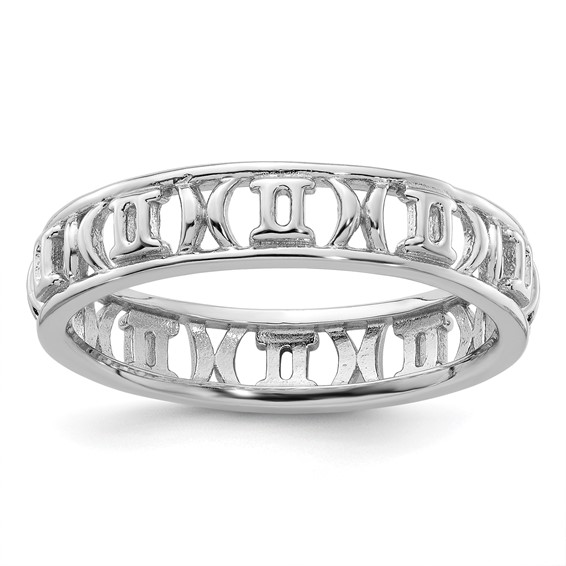Sterling Silver Stackable Expressions Gemini Zodiac Ring