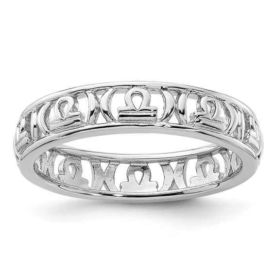 Sterling Silver Stackable Expressions Libra Zodiac Ring