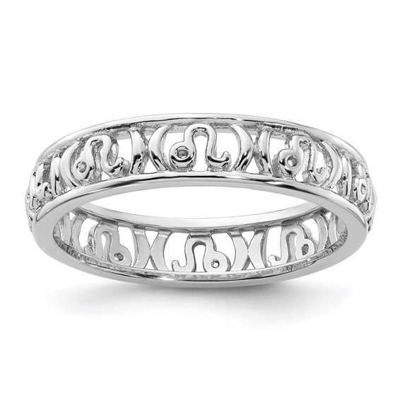 Sterling Silver Stackable Expressions Leo Zodiac Ring